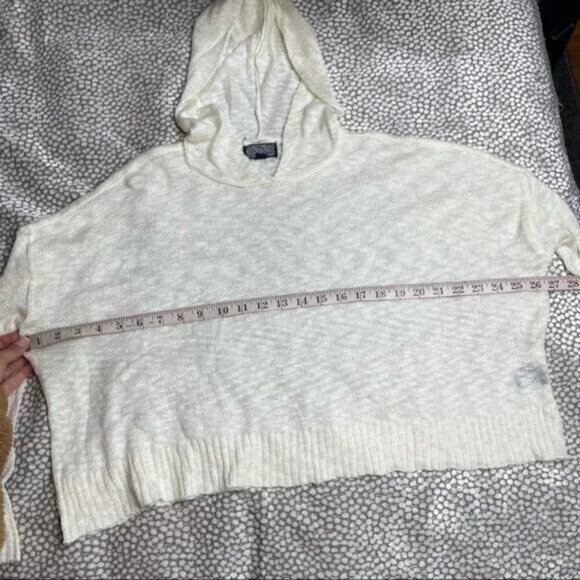 Cream Ivory Knit Hoodie Ft Dolman Sleeve Size S - Picture 10 of 10